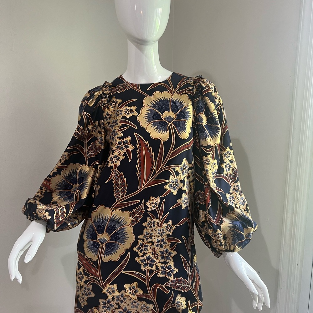 Ulla Johnson Floral Mini Dress - Navy and Gold - Picture 10 of 16
